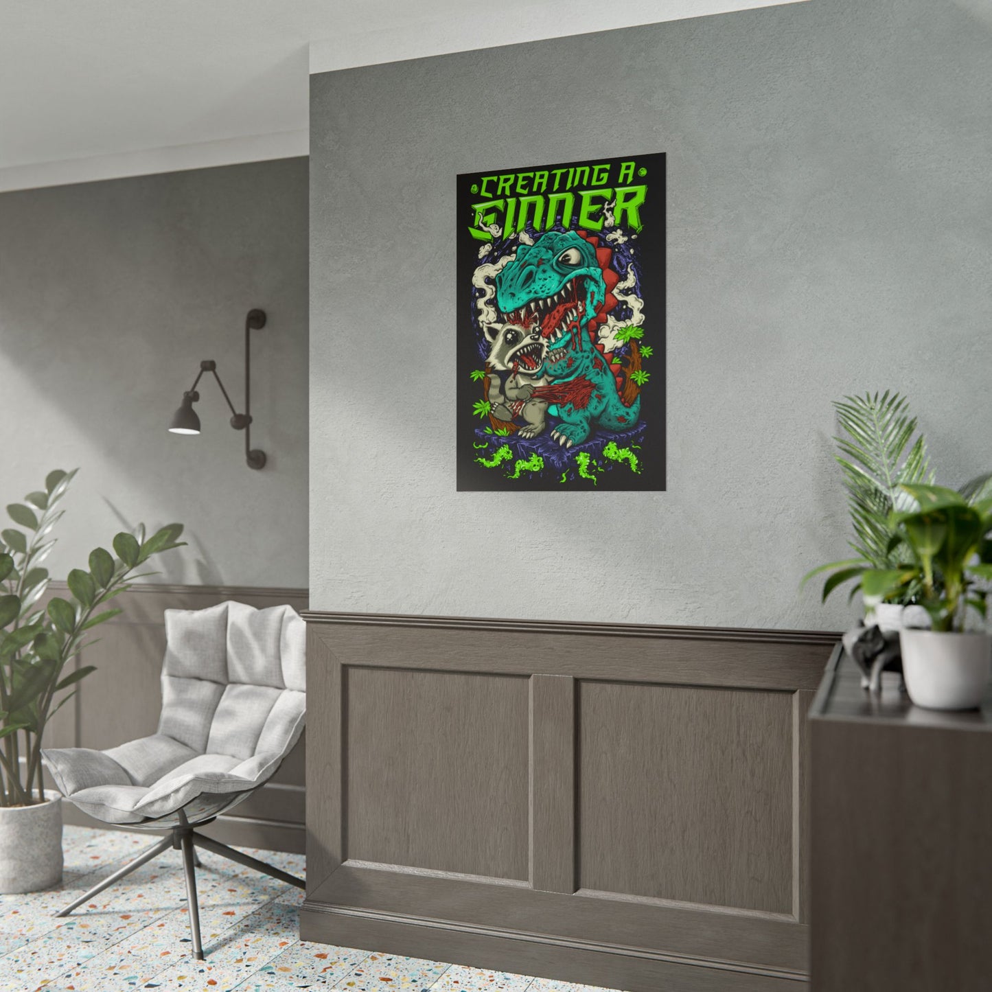 Raul Vs. Trash Panda Rolled Poster - 36”x24”