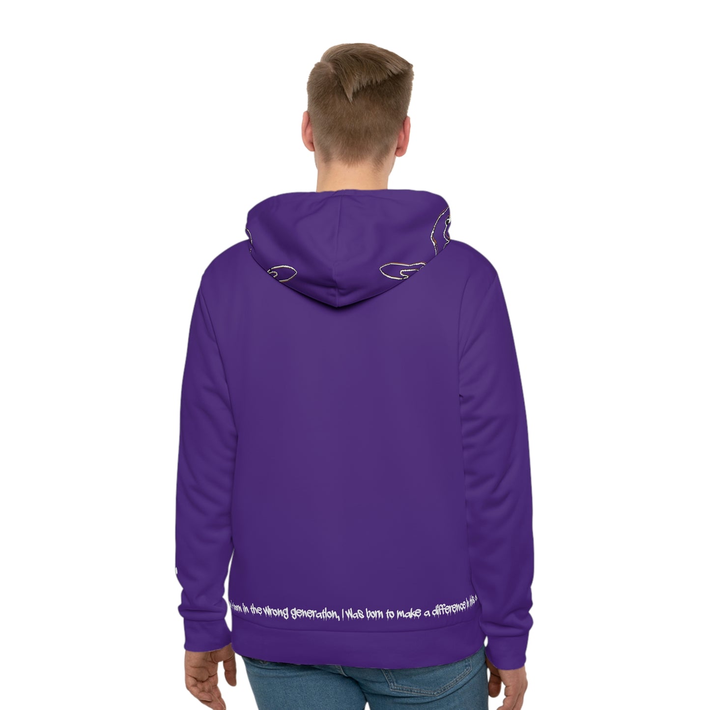 Wrong Generation Purple Men's All-Over-Print Hoodie