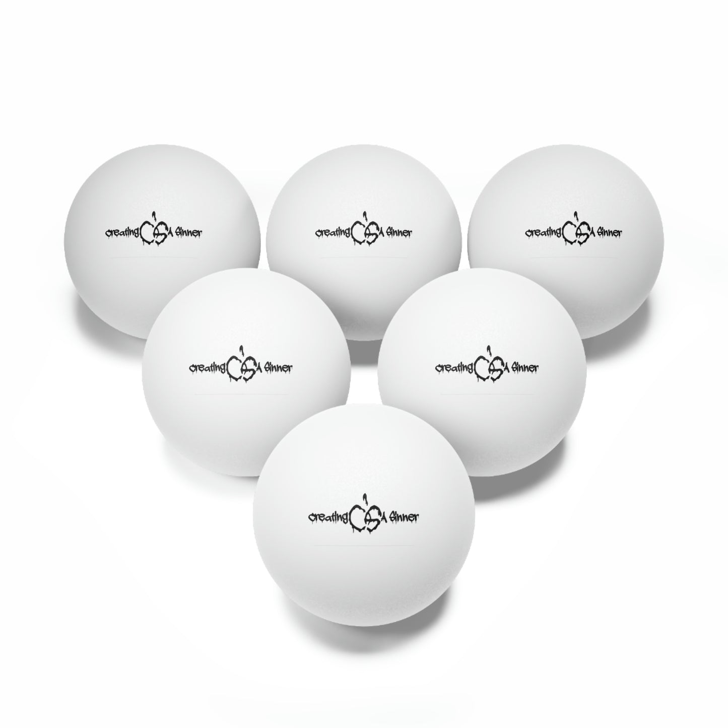 Creating A Sinner Ping Pong Balls, 6 pcs